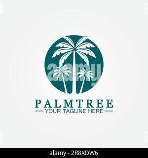 Palm tree summer logo template vector illustration Stock Vector