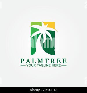 Palm tree summer logo template vector illustration Stock Vector