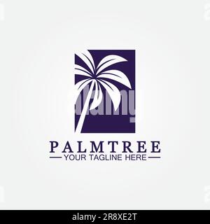 Palm tree summer logo template vector illustration Stock Vector