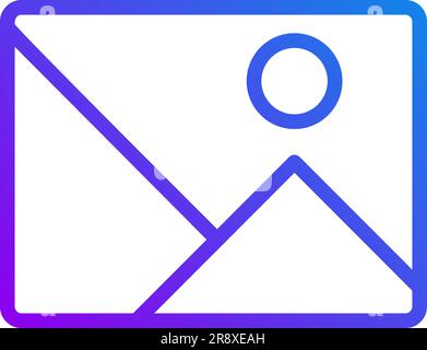 Gallery button pixel perfect gradient linear vector icon Stock Vector