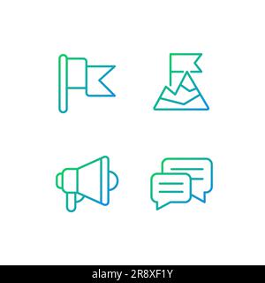 Achievement pixel perfect gradient linear vector icons set Stock Vector