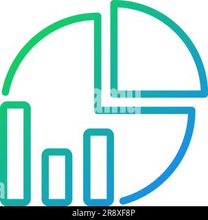 Pie chart pixel perfect gradient linear vector icon Stock Vector