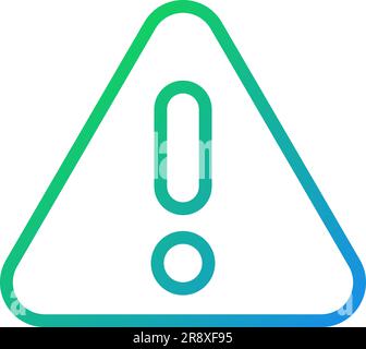 Warning red pixel perfect gradient linear vector icon Stock Vector