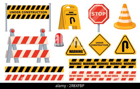 Road barriers set Stock Vector