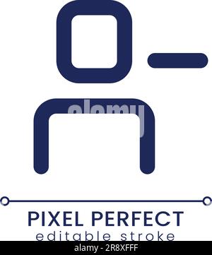 Remove user pixel perfect linear ui icon Stock Vector