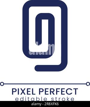 Paperclip pixel perfect linear ui icon Stock Vector
