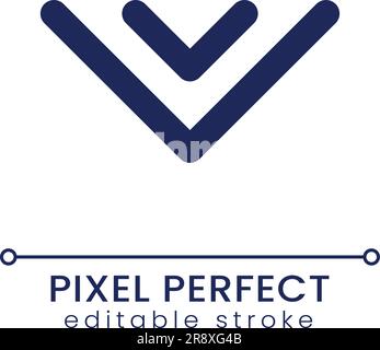 Scroll to bottom pixel perfect linear ui icon Stock Vector