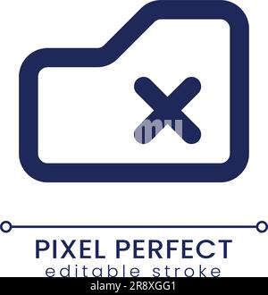 Delete from folder pixel perfect linear ui icon Stock Vector