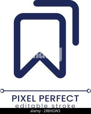 Saved messages pixel perfect linear ui icon Stock Vector