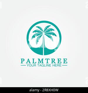 Palm tree summer logo template vector illustration Stock Vector