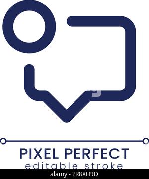 New message pixel perfect linear ui icon Stock Vector