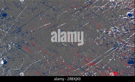 Design with many small paint blots on a gray background. Grunge texture Stock Vector