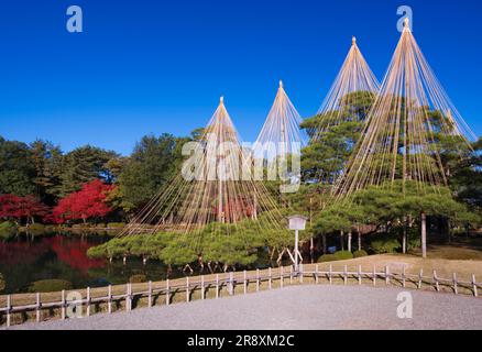 Kenrokuen Garden in Autumn Stock Photo