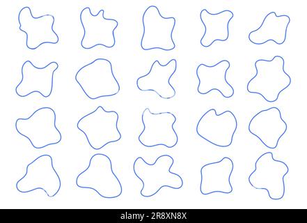 Set of abstract line design elements isolated on white backdrop. Stock Vector