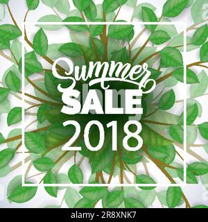 Summer sale twenty eighteen advertising design Stock Vector