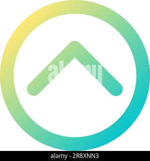 Upward direction arrow pixel perfect gradient linear ui icon Stock Vector