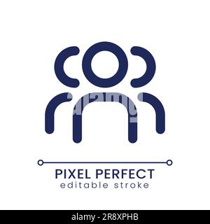 Online community pixel perfect linear ui icon Stock Vector
