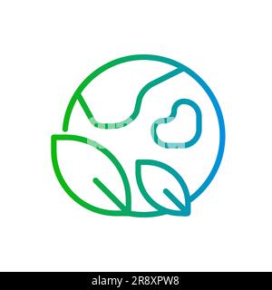 Saving planet pixel perfect gradient linear vector icon Stock Vector