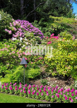 Magnificent Butchant Botanical gardens found in Brentwood Bay on Victoria Island British Columbia Canada Stock Photo