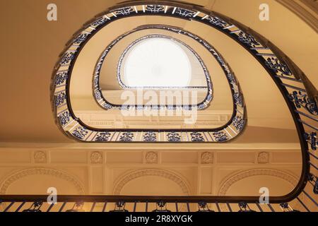 England, London, The Strand, Courtauld Gallery, Spiral Staircase Stock Photo