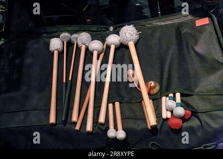 Image of drumsticks for playing the timpani in a symphony orchestra Stock Photo