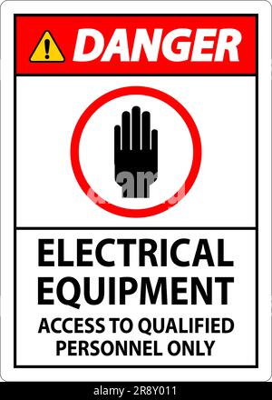 Danger Sign Electrical Equipment Authorized Personnel Only Stock Vector