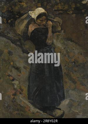 A Peasant Woman carrying a Sack, 1889. Stock Photo