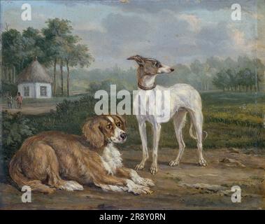 Two Dogs, 1810-1855. Stock Photo