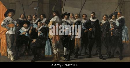 Militia Company of District XI under the Command of Captain Reynier Reael, Known as &#x2018;The Meagre Company&#x2019;, 1637. Other Title(s): Officers and other Guardsmen of the XIth District of Amsterdam, under the Command of Captain Reijnier Reael and Lieutenant Cornelis Michielsz Blaeuw, known as the 'The Meagre Company'The Company of Captain Reynier Reael and lieutenant Cornelis Michielsz Blaeuw, Amsterdam, 1637, known as the 'The Meagre Company'. Stock Photo
