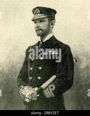 'Admiral Seymour', c1900. Portrait of British Royal Navy officer Edward Hobart Seymour; served in the Black Sea during the Crimean War, fought in the Battle of Canton and the Battle of Taku Forts during the Second Opium War, and at the Battle of Cixi during the Taiping Rebellion. Engraving after a photograph. From &quot;Cassell's History of England, Vol. IX&quot;. [Cassell and Company, Limited, London, Paris, New York &amp; Melbourne] Stock Photo