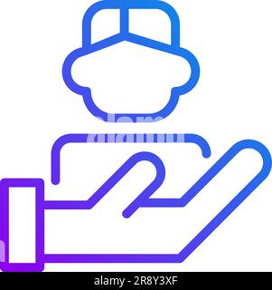 Customer care pixel perfect gradient linear vector icon Stock Vector