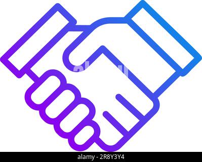 Handshaking pixel perfect gradient linear vector icon Stock Vector