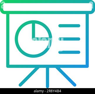 Presentation board pixel perfect gradient linear vector icon Stock Vector