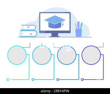 Digitalization of learning infographic chart design element set Stock Vector