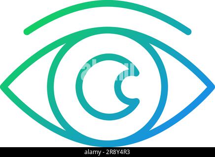 Eye pixel perfect gradient linear vector icon Stock Vector