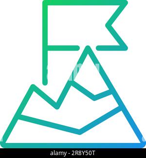 Top of mountain pixel perfect gradient linear vector icon Stock Vector