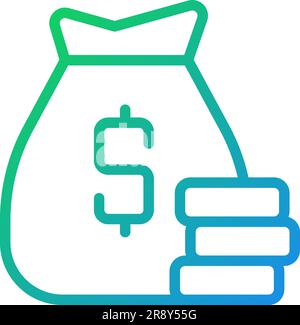 Loan pixel perfect gradient linear vector icon Stock Vector