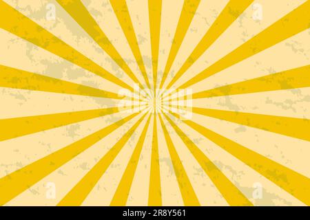 Sun rays background, psychedelic wavy retro 60s 70s design. Fun hippie background. Vector wallpaper templates. Circus poster template Stock Vector