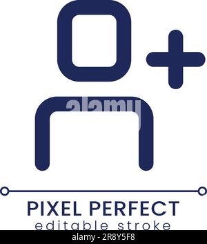 Add user pixel perfect linear ui icon Stock Vector