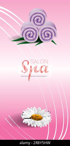 Spa vertical banner design with chamomile Stock Vector