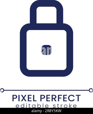 Padlock pixel perfect linear ui icon Stock Vector