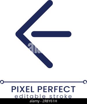 Move back pixel perfect linear ui icon Stock Vector