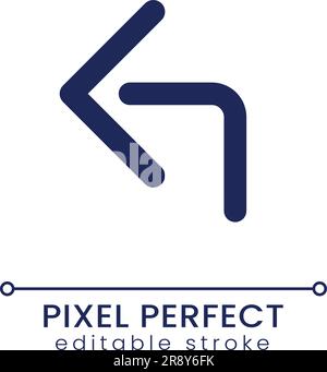 Reply arrow pixel perfect linear ui icon Stock Vector