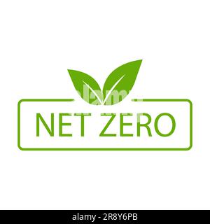 net zero carbon footprint icon vector emissions free  no atmosphere pollution CO2 neutral stamp for graphic design, logo, website, social media, mobil Stock Vector