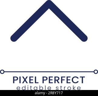 Scroll up pixel perfect linear ui icon Stock Vector