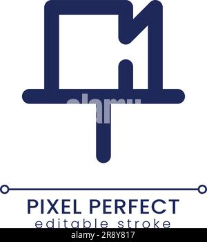 Attached message pixel perfect linear ui icon Stock Vector