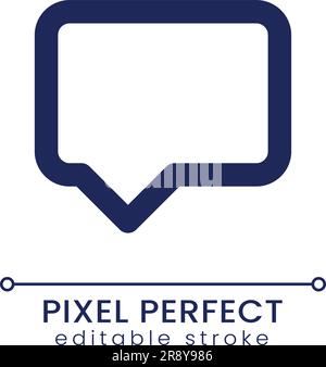 Speech box pixel perfect linear ui icon Stock Vector