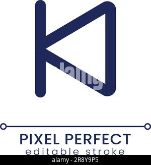 Skip to start pixel perfect linear ui icon Stock Vector