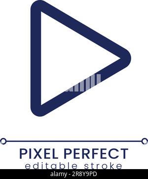Play pixel perfect linear ui icon Stock Vector