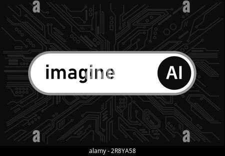 imagine generative AI artificial intelligence technology query describe image generation concept Stock Vector